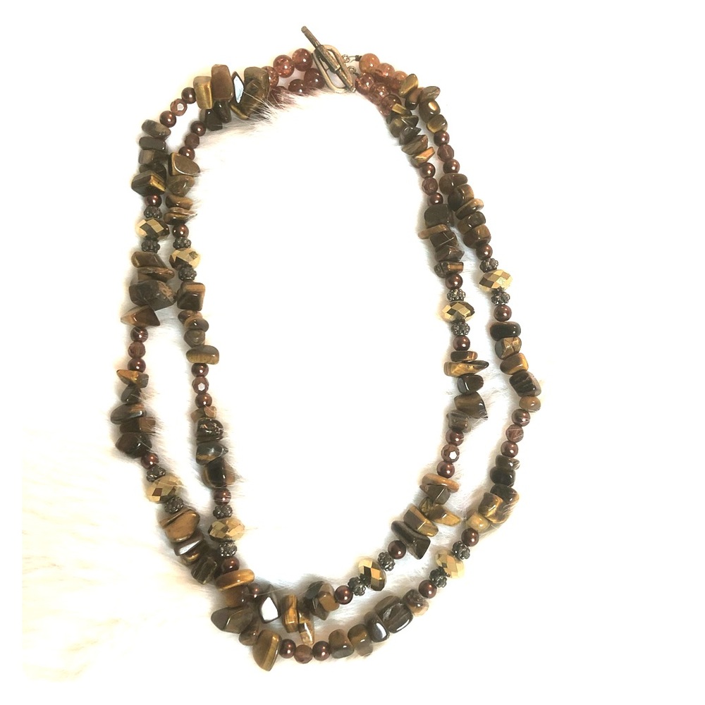 Brown beaded necklace